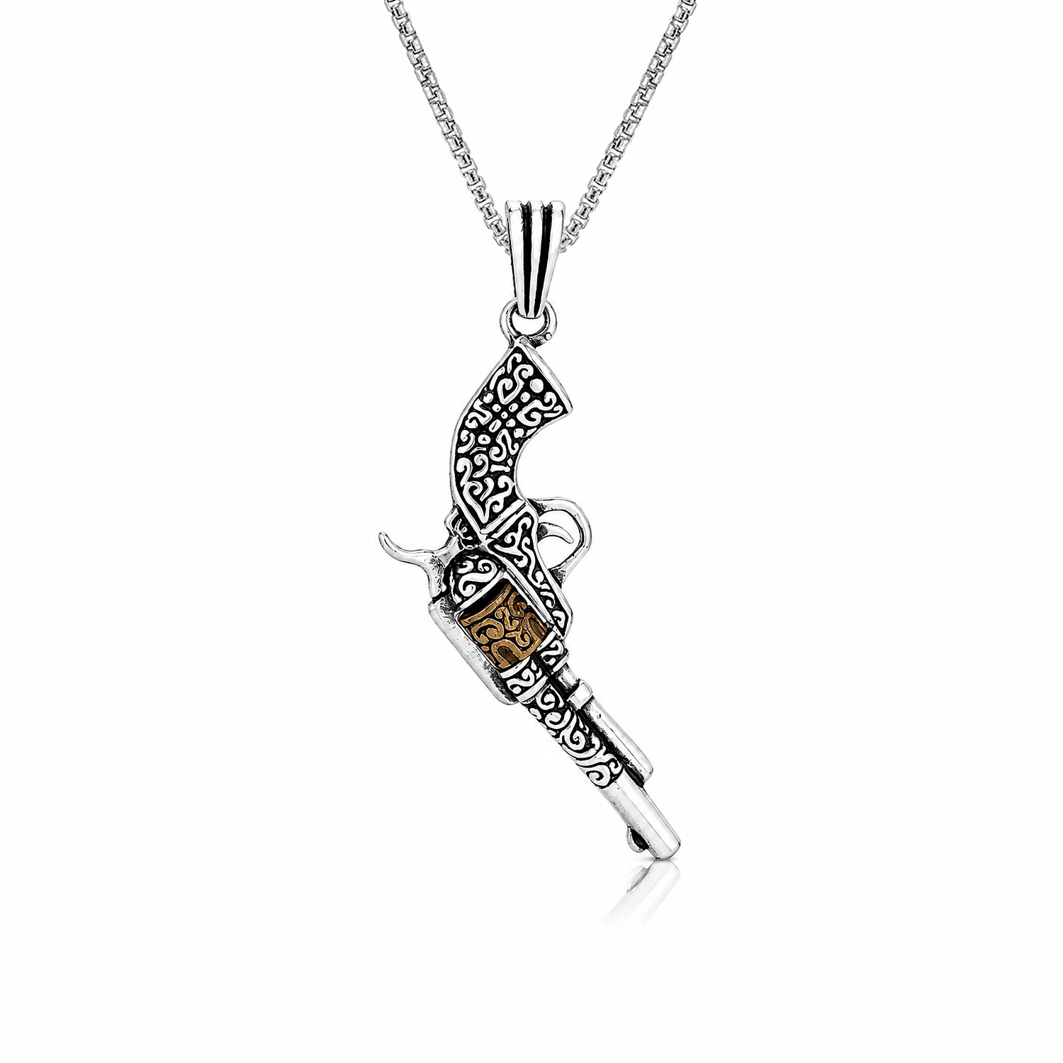 Royal Filigree Pistol 925Sterling Silver Heritage Pendant