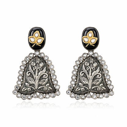 Royal Floral Bell 925 Sterling Silver Elegant Earring