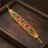 Royal Kundan Floral Pink Green Gold Silver Plated Bracelet