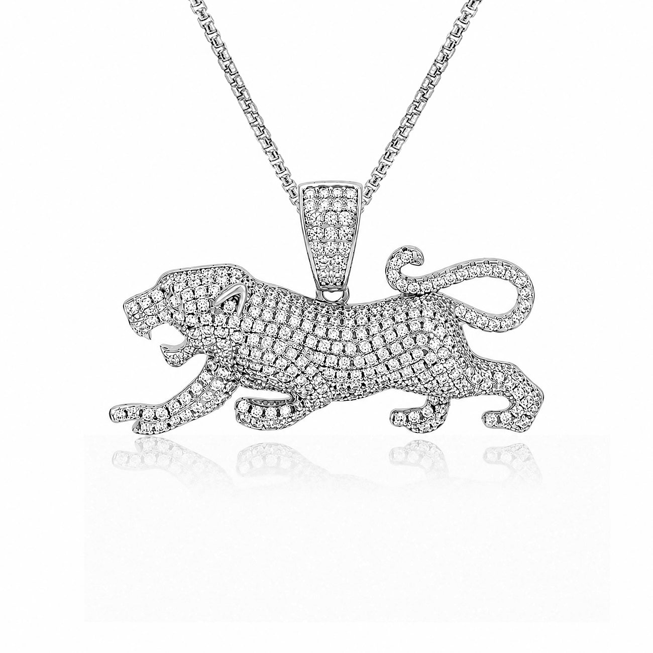 Royal Leopard 925 Sterling Silver Statement Pendant