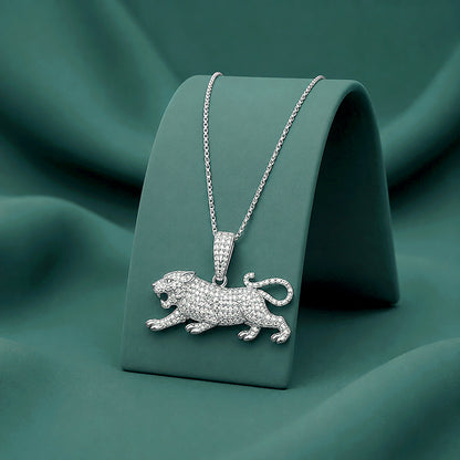 Royal Leopard 925 Sterling Silver Statement Pendant