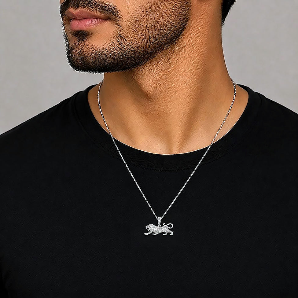 Royal Leopard 925 Sterling Silver Statement Pendant
