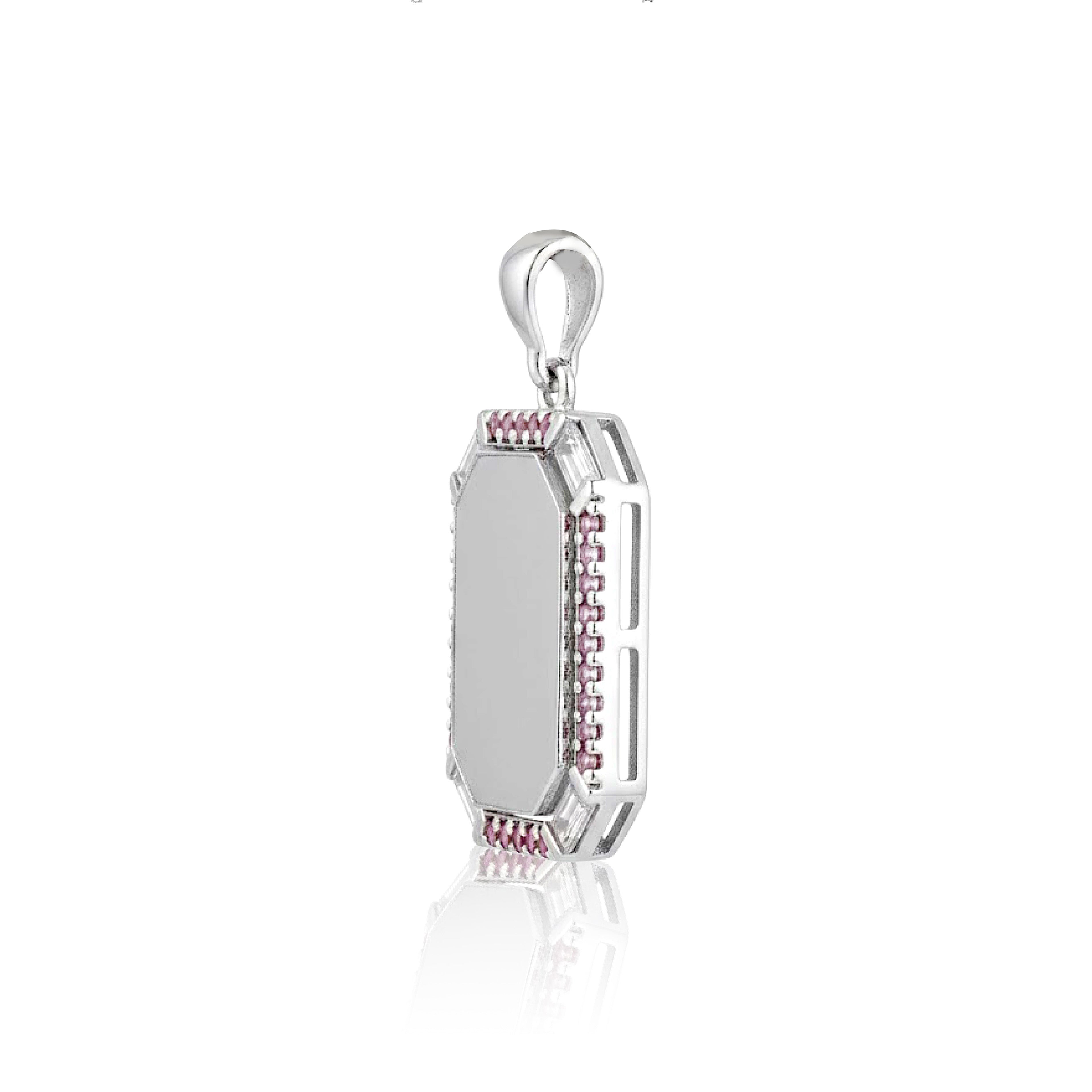 Royal Octagon 925 Sterling Silver Stone Pendant