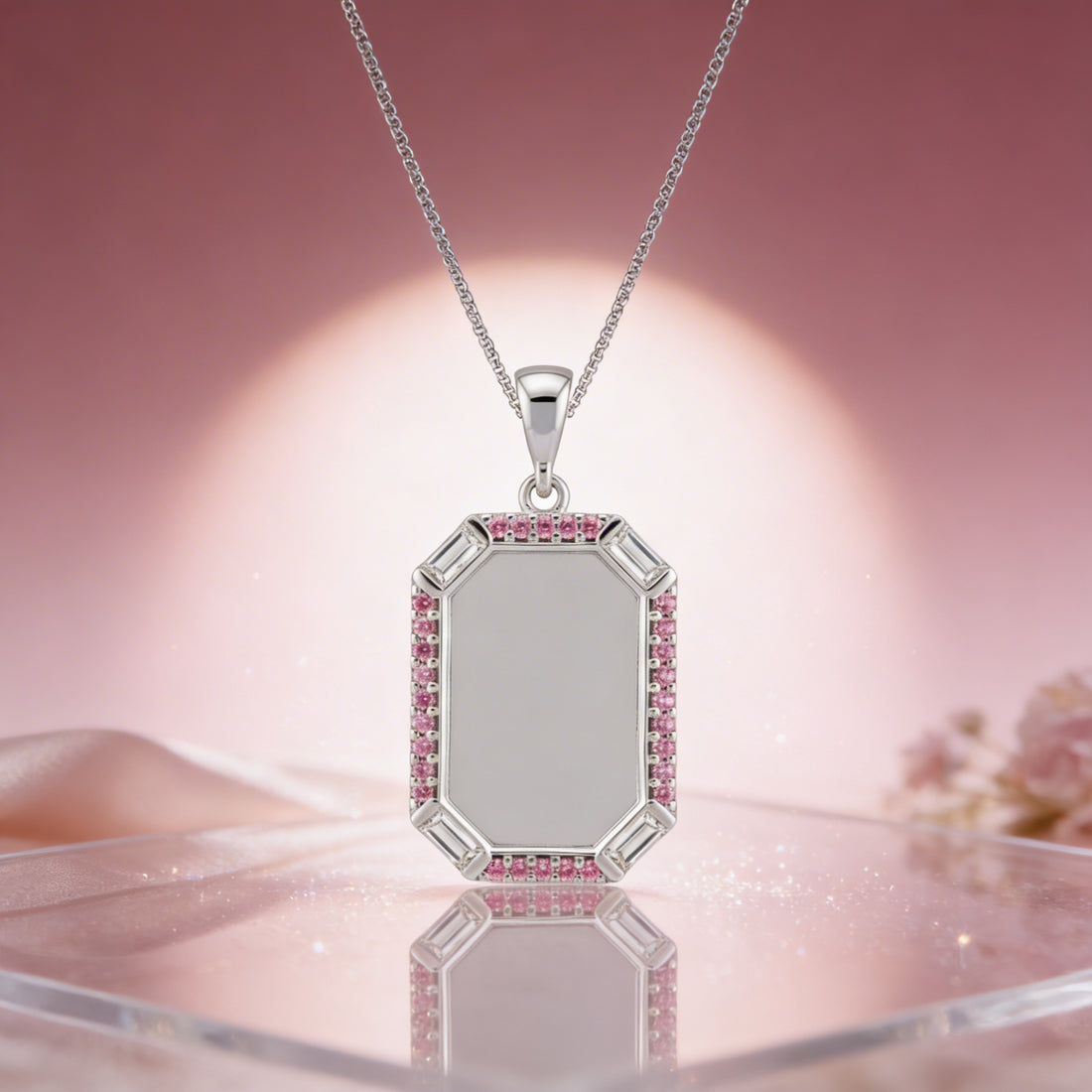 Royal Octagon 925 Sterling Silver Stone Pendant