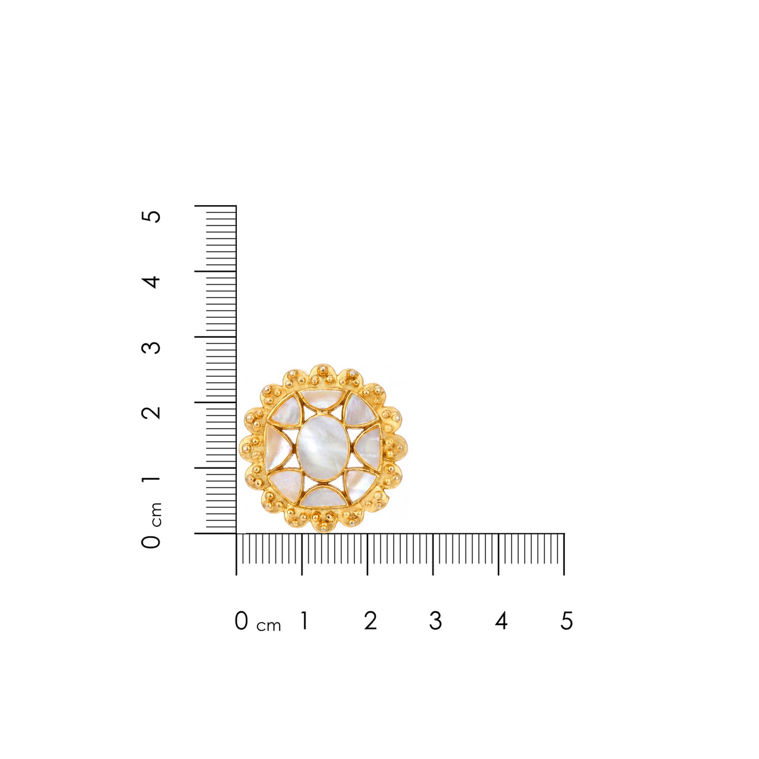 Royal Pearl Gold Rosette 925 Sterling Silver Earrings