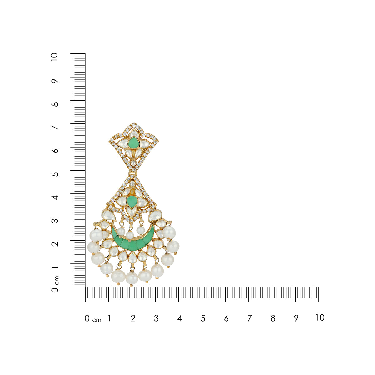 Royal Pearl 925 Sterling Silver Kundan Chandbali Earrings