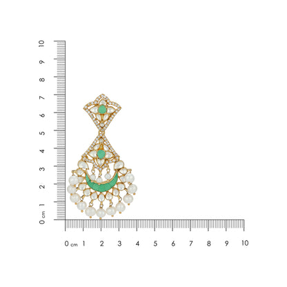 Royal Pearl 925 Sterling Silver Kundan Chandbali Earrings