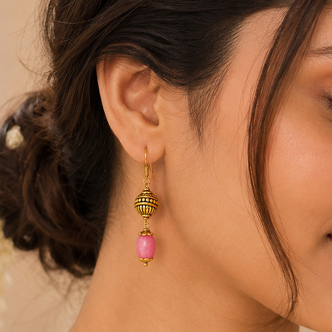 Royal Pink Treasure 925 Sterling Silver Designer Earring