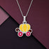 Royal Pumpkin Coach Sterling Silver Enamel Charm Pendant