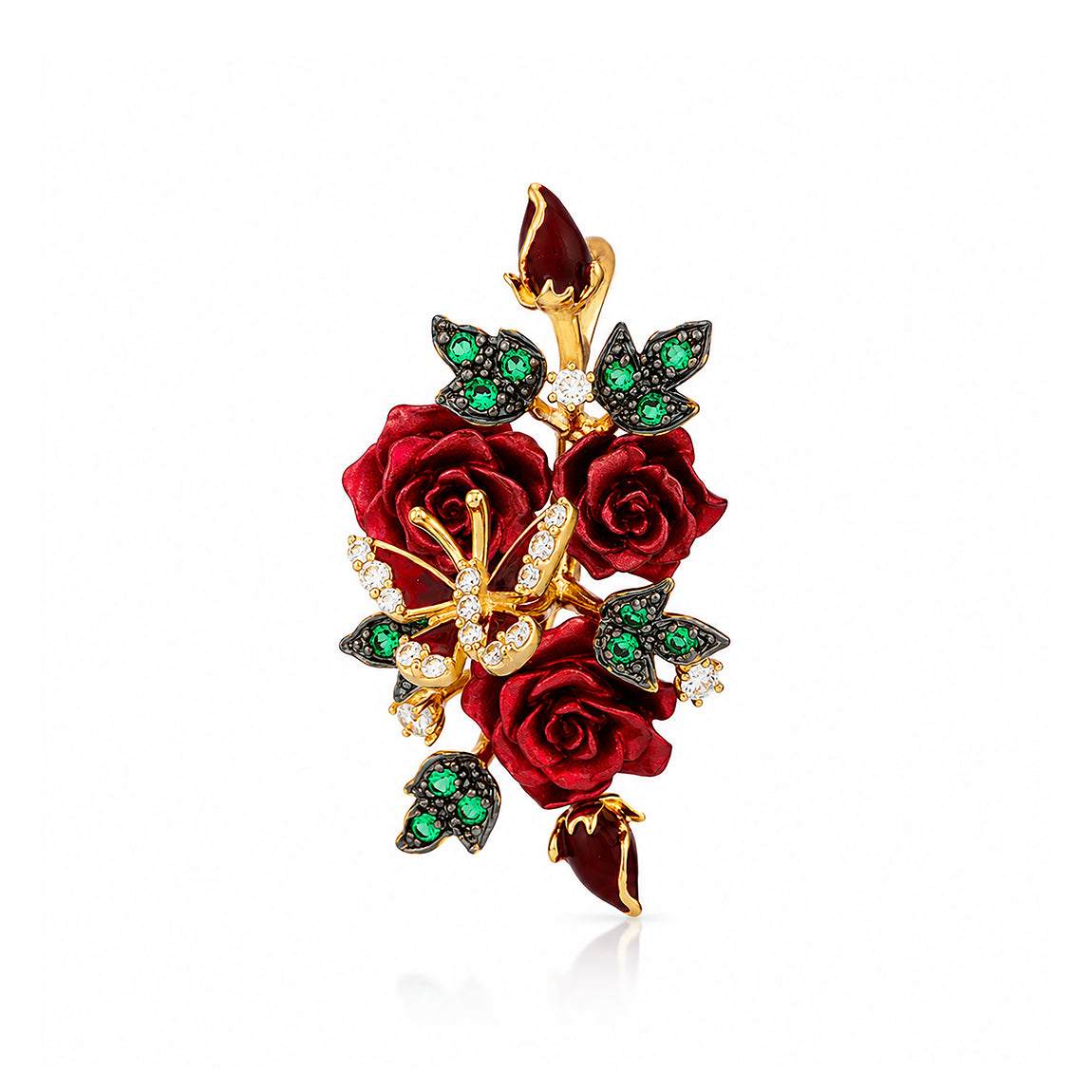 Royal Rose Bouquet 925 Sterling Silver Elegant Pendant