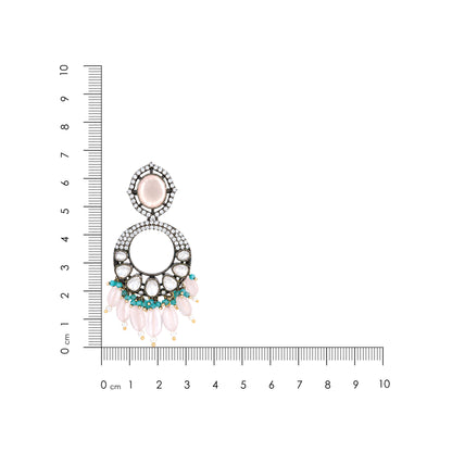Royal Rose Quartz 925 Sterling Silver Statement Earrings