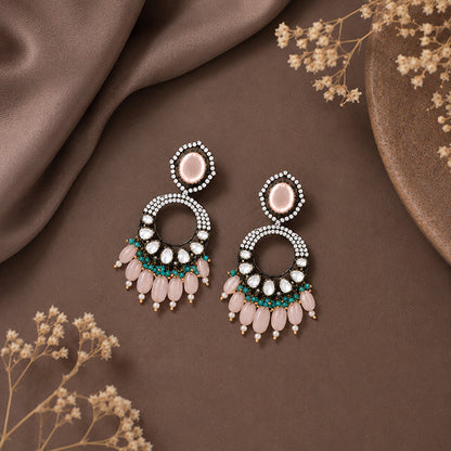 Royal Rose Quartz 925 Sterling Silver Statement Earrings
