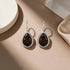 Royal Smoky Teardrop Silver Statement Earrings