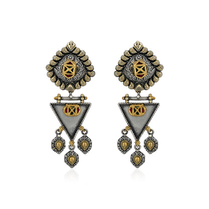 Royal Triangle 925 Sterling Silver Designer Earrings