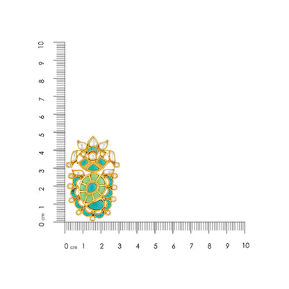 Royal Turquoise Blossom Pearl Ornate Designer Earring