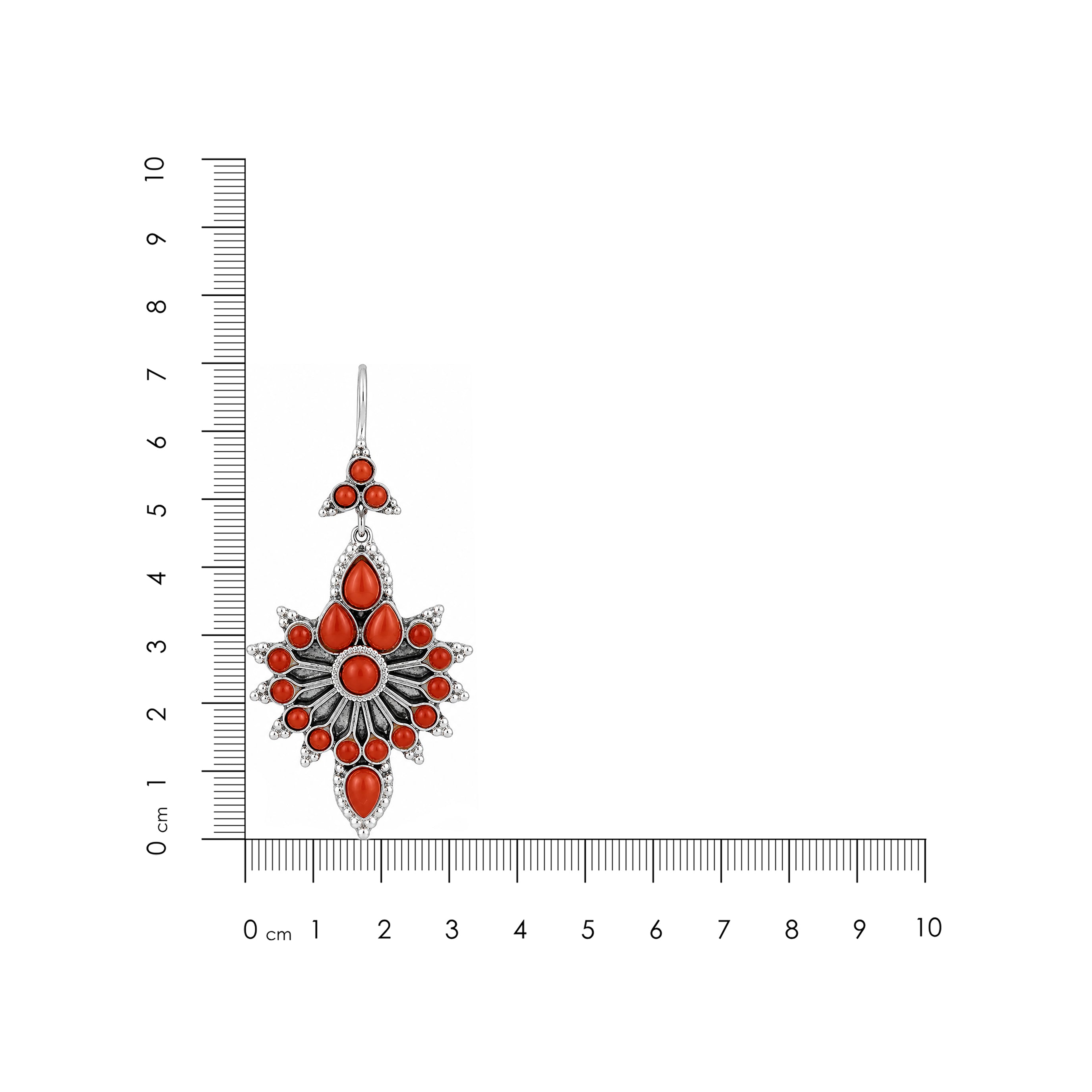Ruby Blossom 925 Sterling Silver Floral Cascade Earrings