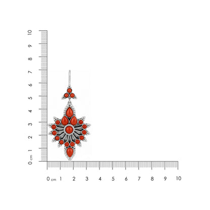 Ruby Blossom 925 Sterling Silver Floral Cascade Earrings