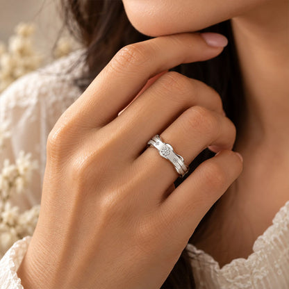 Rustic Ripple 925 Sterling Silver Hammered Band Ring