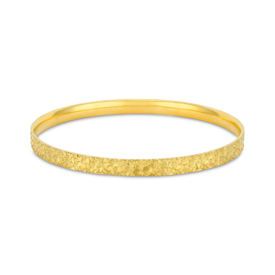 Rustic Gold Radiance 925 Sterling Silver Bangle for Women