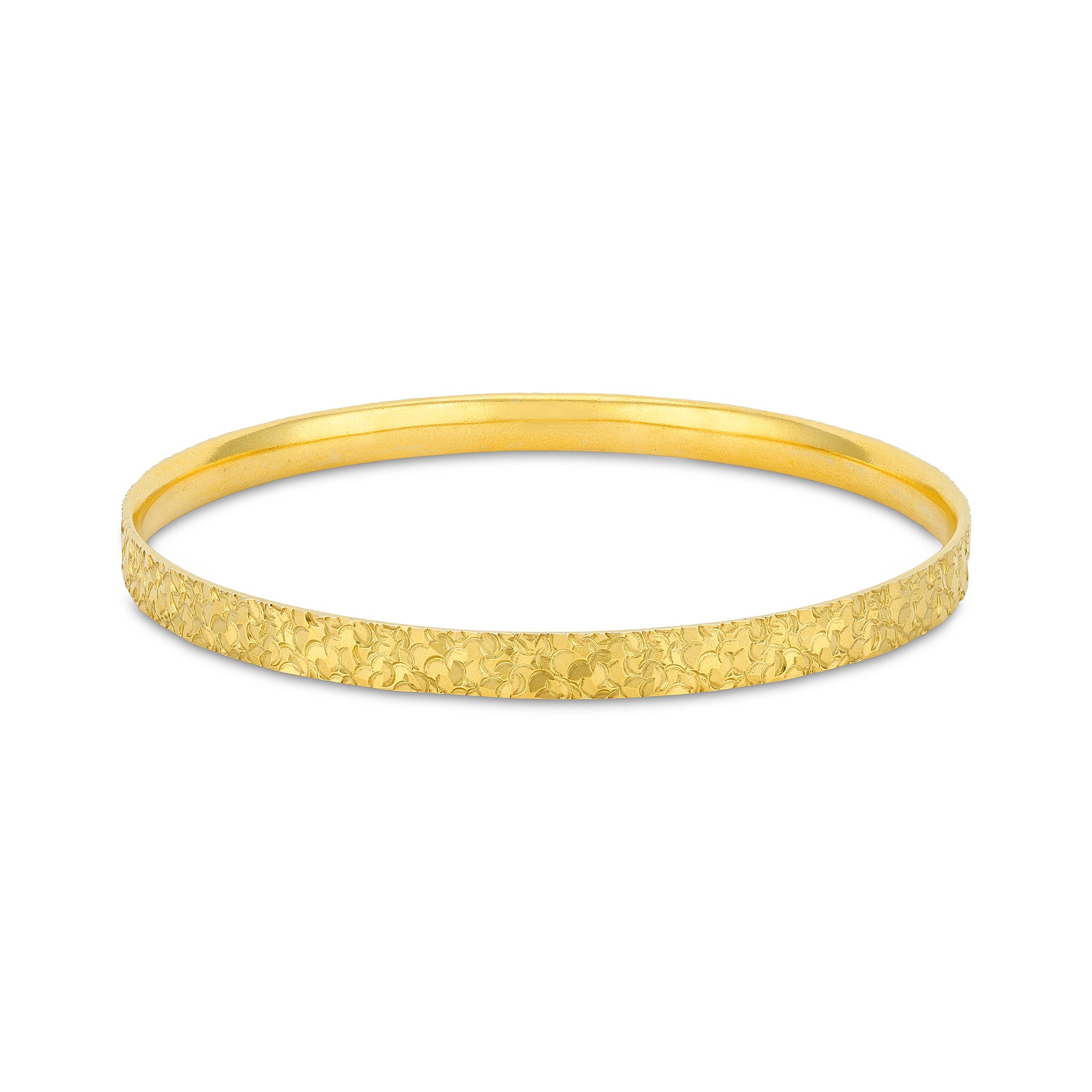 Rustic Gold Radiance 925 Sterling Silver Bangle for Women