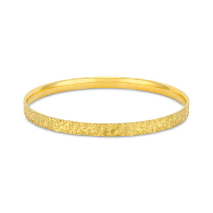 Rustic Gold Radiance 925 Sterling Silver Bangle for Women