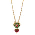 Sacred Dual Peacock 925 Gold Plated Green Red Drop Beads Haram