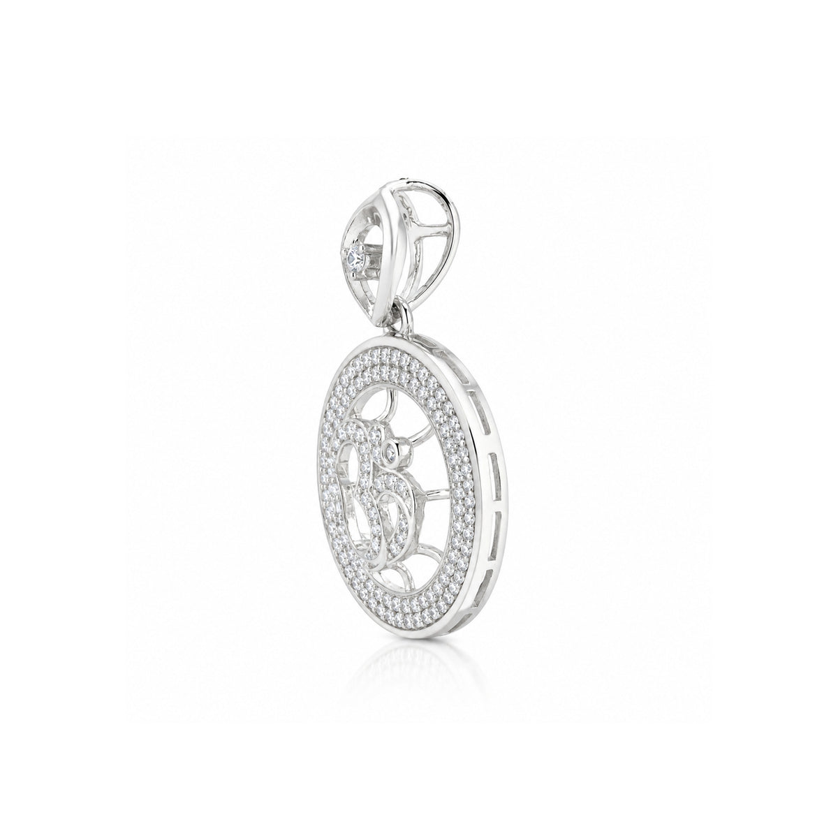 Sacred Om Mandala Shimmering Silver Chain