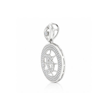 Sacred Om Mandala Shimmering Silver Chain