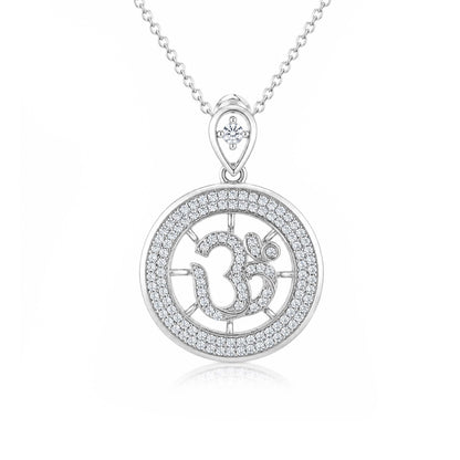 Sacred Om Mandala Shimmering Silver Chain