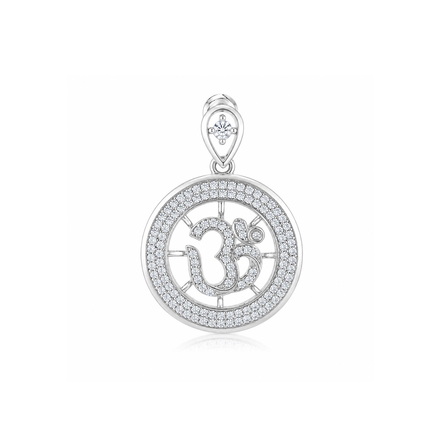 Sacred Om Mandala Shimmering Silver Chain