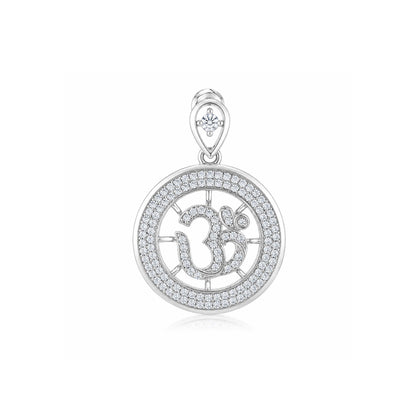 Sacred Om Mandala Shimmering Silver Chain