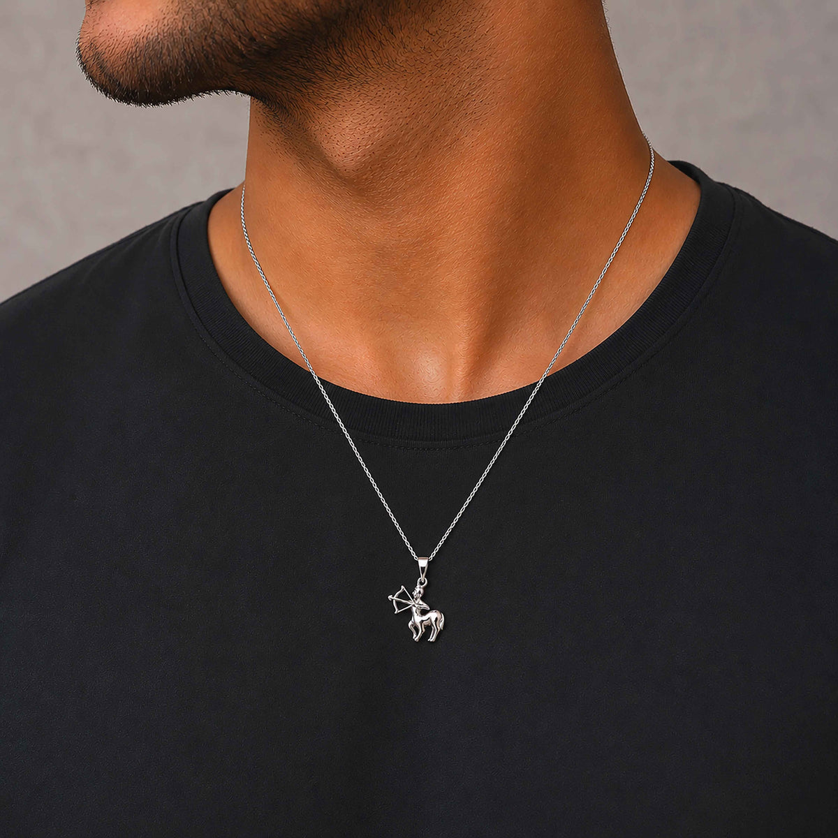 Sagittarius Zodiac Archer 925 Sterling Silver Statement Pendant