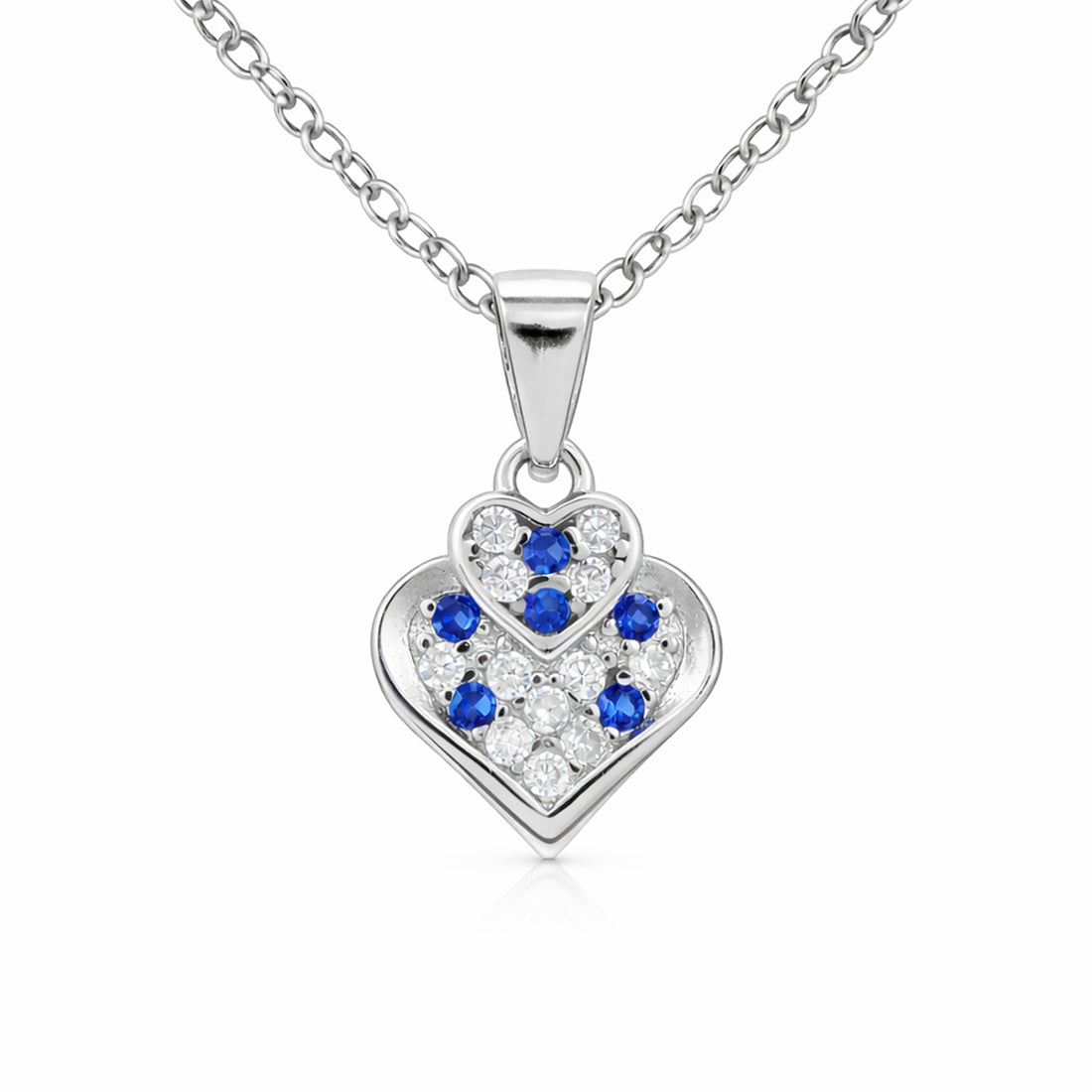 Sapphire Heart Spark 925 Silver Pendant