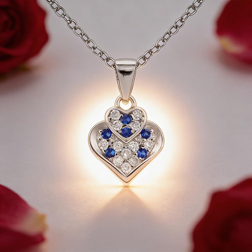 Sapphire Heart Spark 925 Silver Pendant