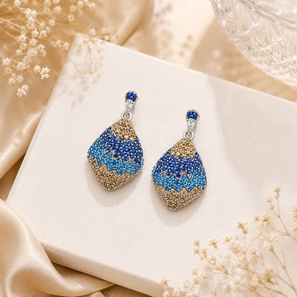 Sapphire Pearl Drop 925 Sterling Silver Earrings