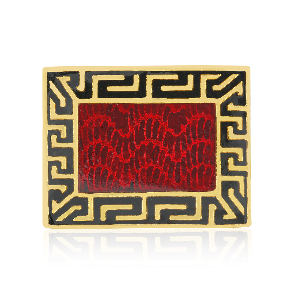 Scarlet Gold Plated Meander Coat Pin 
