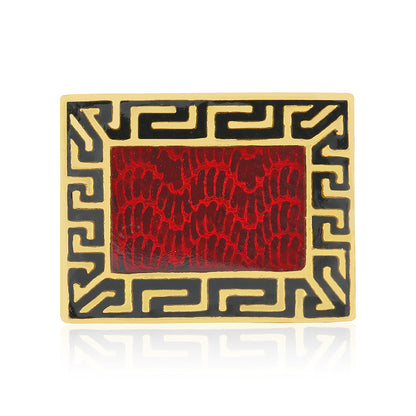 Scarlet Gold Plated Meander Coat Pin 
