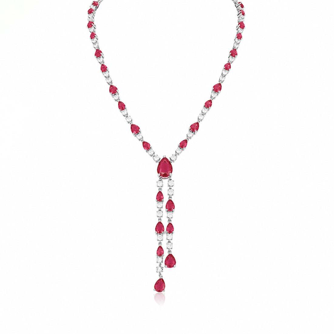 Scarlett Ruby Red Teardrop Necklace