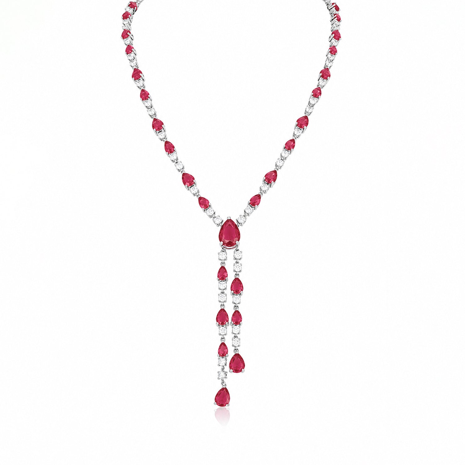 Scarlett Ruby Red Teardrop Necklace