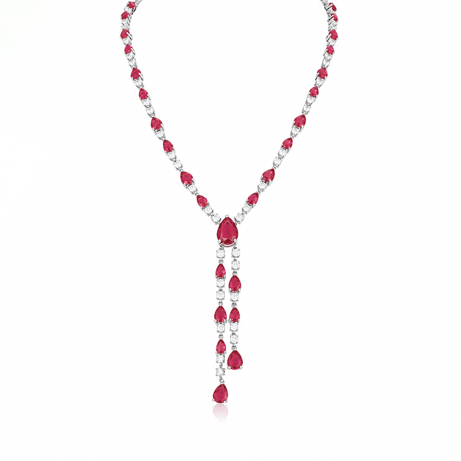 Scarlett Ruby Red Teardrop Necklace