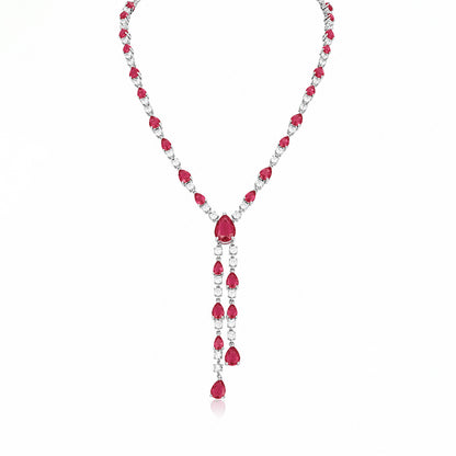 Scarlett Ruby Red Teardrop Necklace