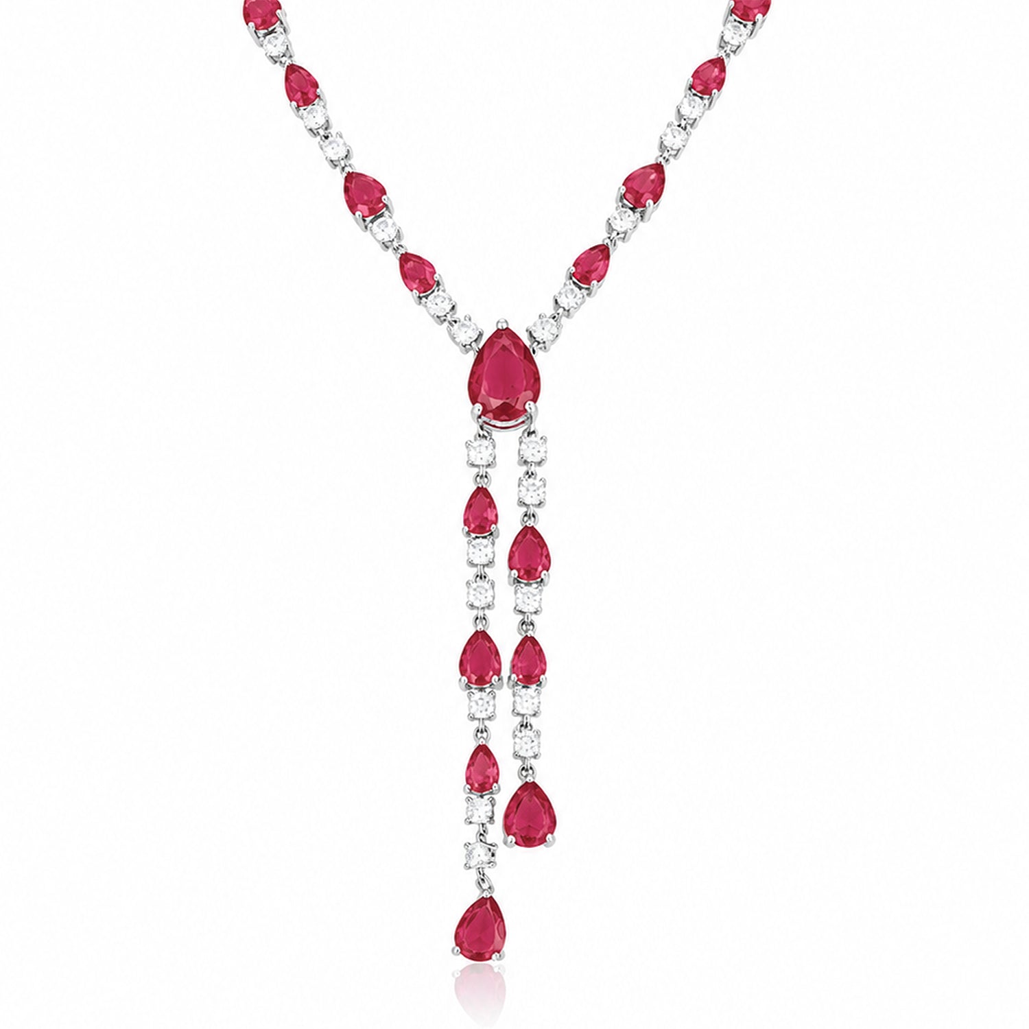 Scarlett Ruby Red Teardrop Necklace