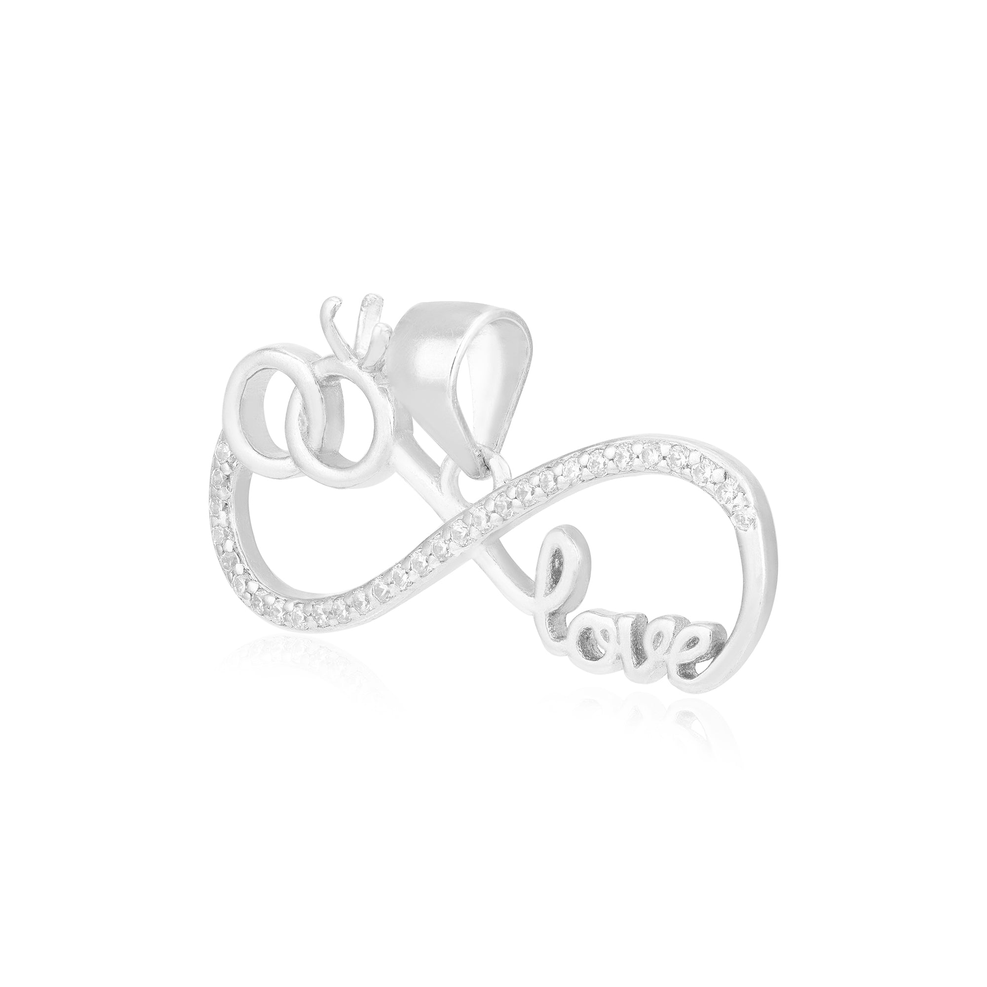 Sculpted Love Infinity Rhodium Plated 925 Pendants