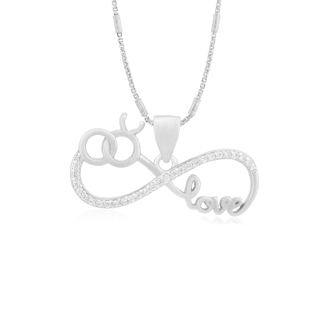 Sculpted Love Infinity Rhodium Plated 925 Pendants