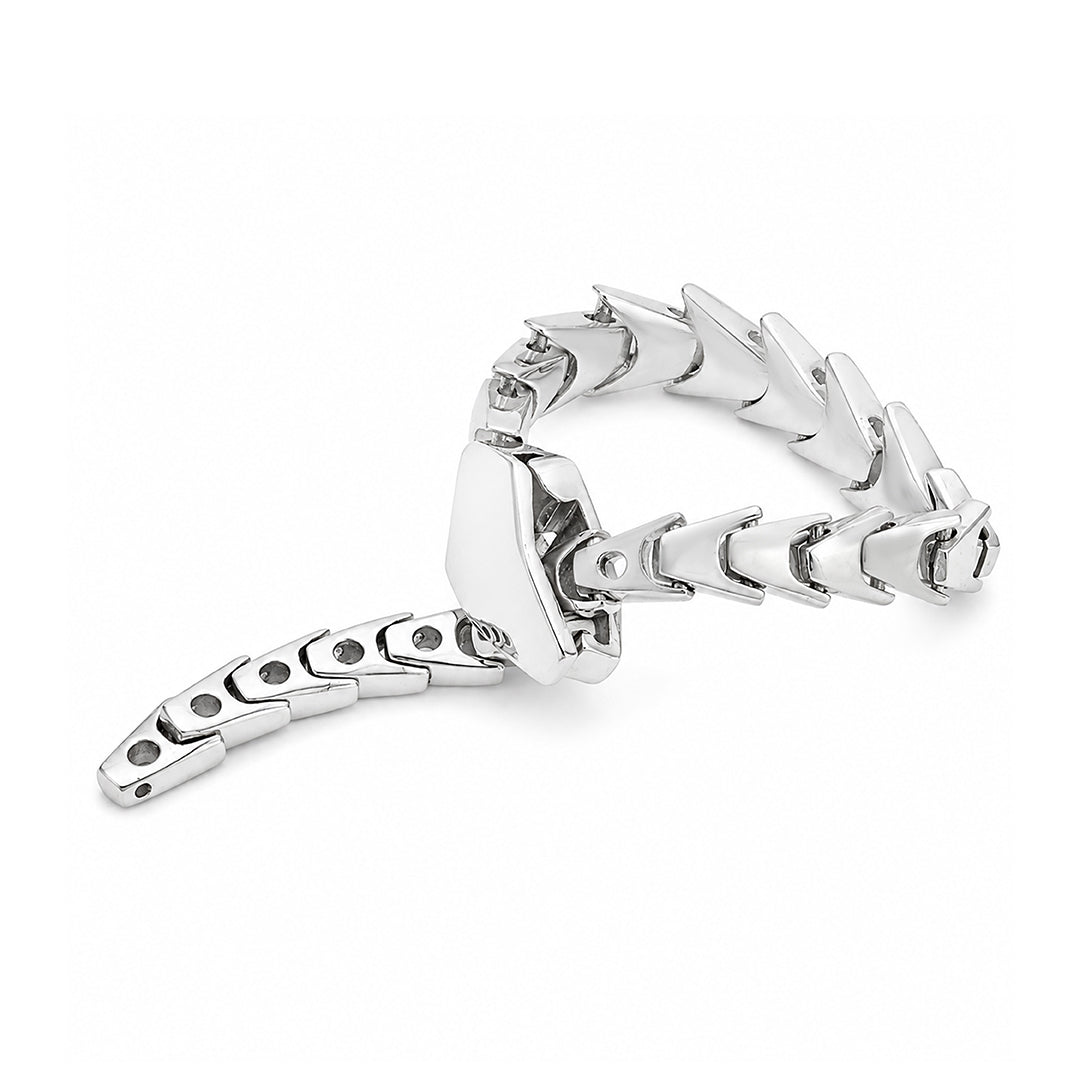Sculptural Snake Spine 925 Sterling Silver Link Ring