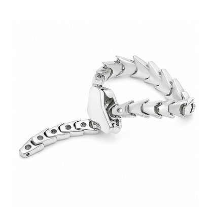 Sculptural Snake Spine 925 Sterling Silver Link Ring