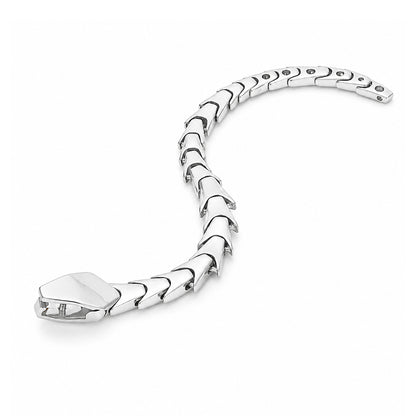 Sculptural Snake Spine 925 Sterling Silver Link Ring