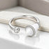 Sculptural White Accent Open Wrap Silver Ring