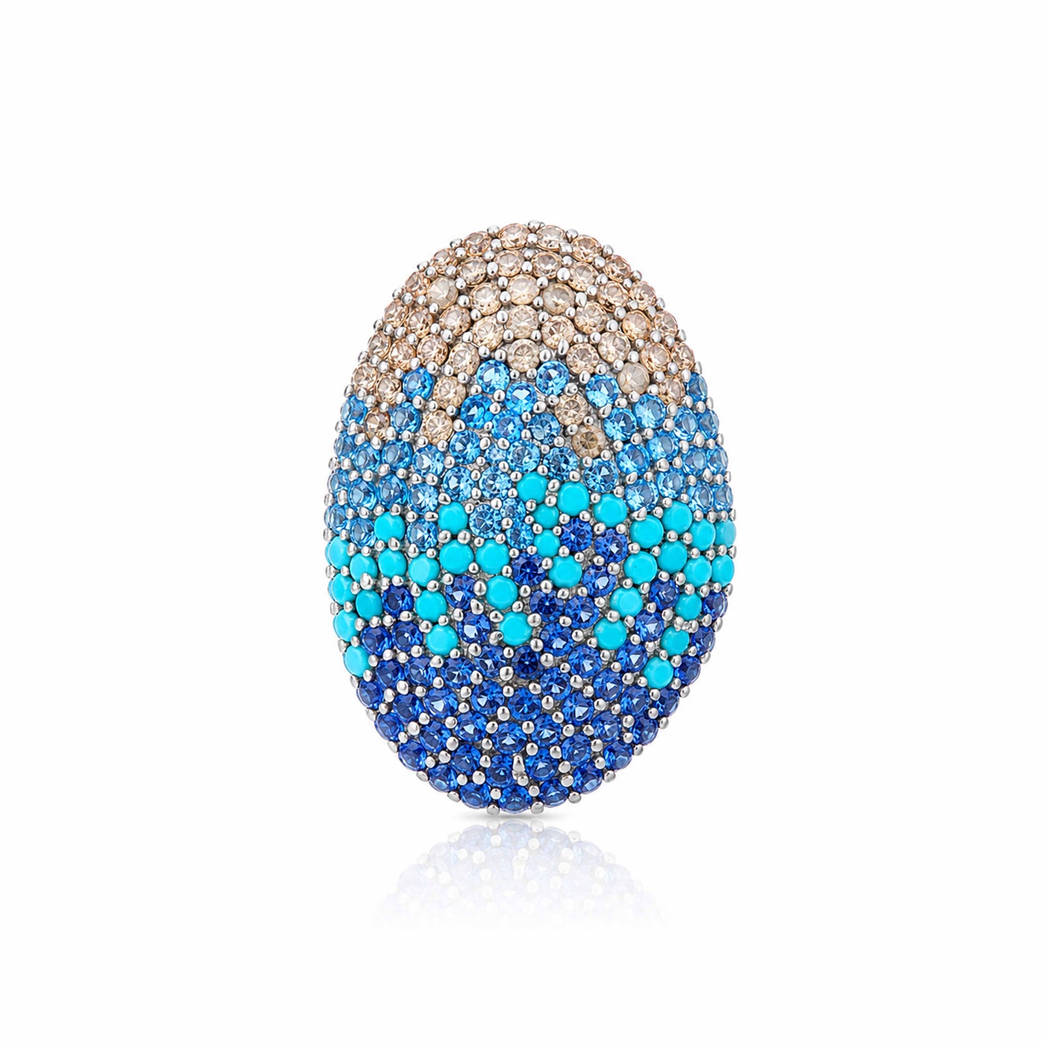 Sea Bliss 925 Sterling Silver Oval Pendant