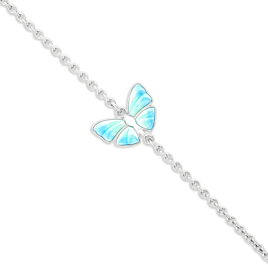 Sea Blue Fluttering Rhodium  Bracelets